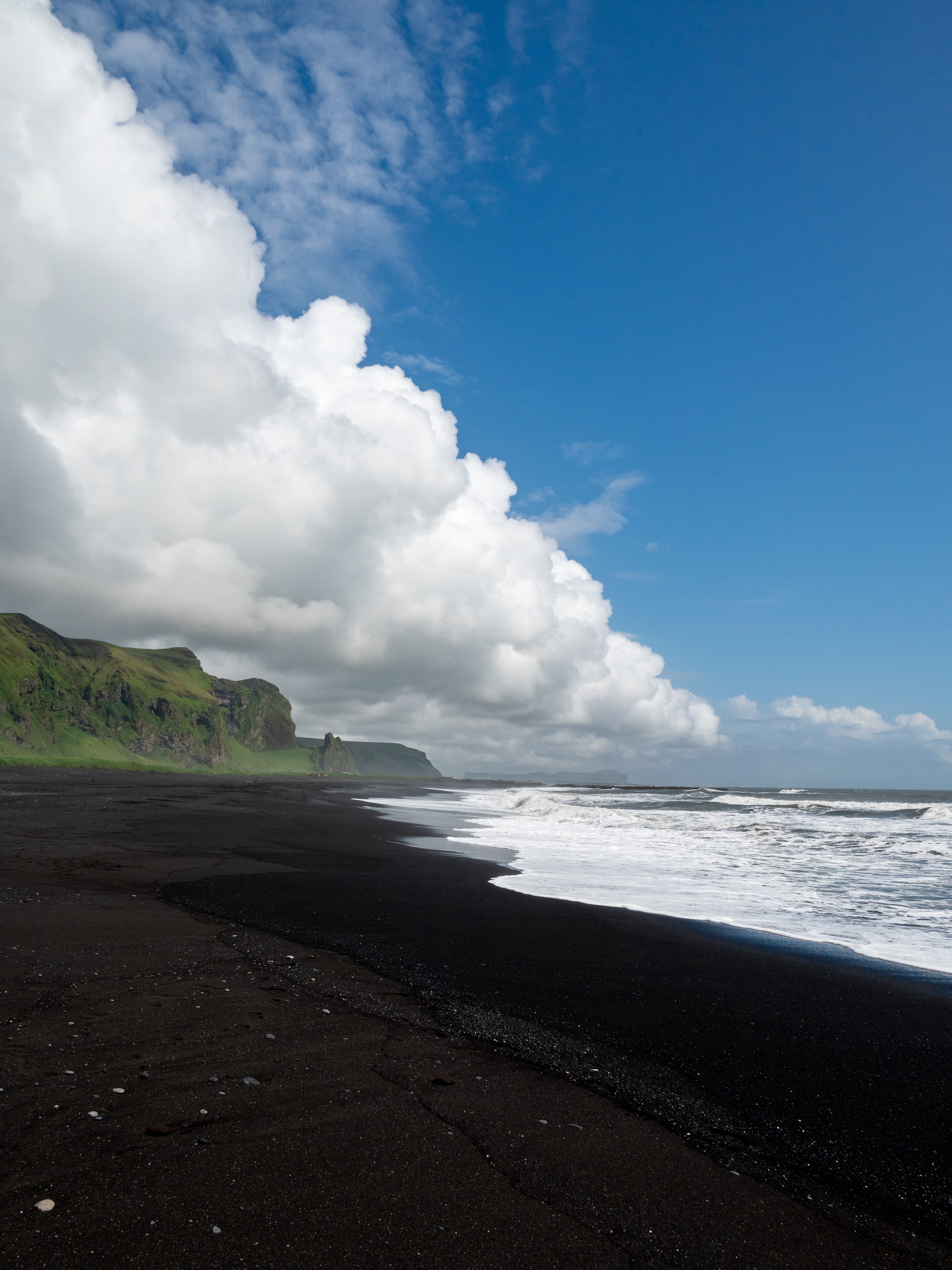 The black sand beach in Vik, Iceland