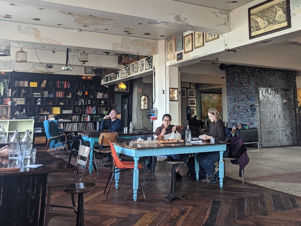 The lobby of Kex Hostel.